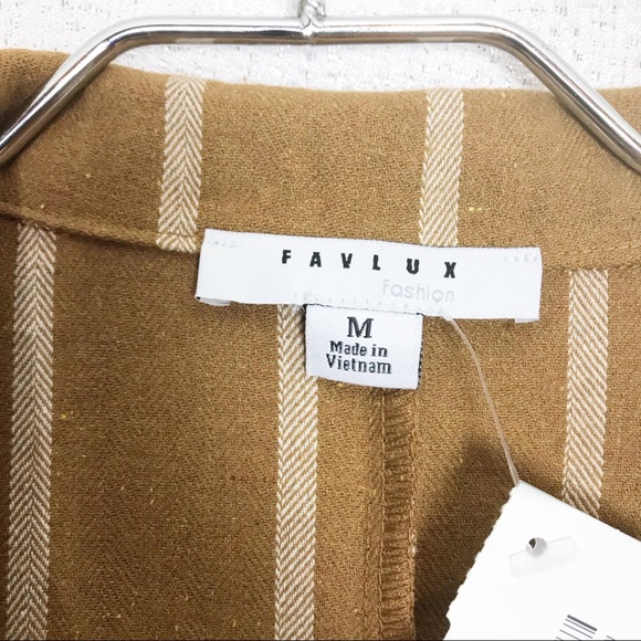 Favlux NWT Carla Pinstripe Button Romper Medium - Picture 4 of 8